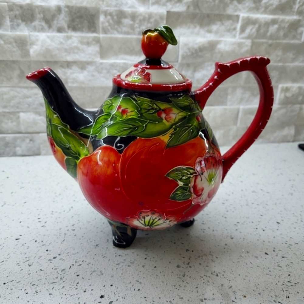 Blue Sky Apple Teapot